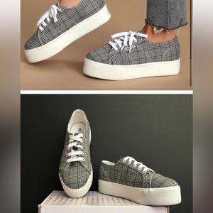 Superga 2790 British Black Plaid Platform Sneakers